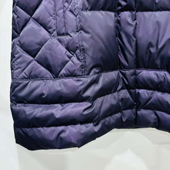 LAURA Purple Quilted Down Coat with Fur Hood | X-Large * - Picture 7 of 9